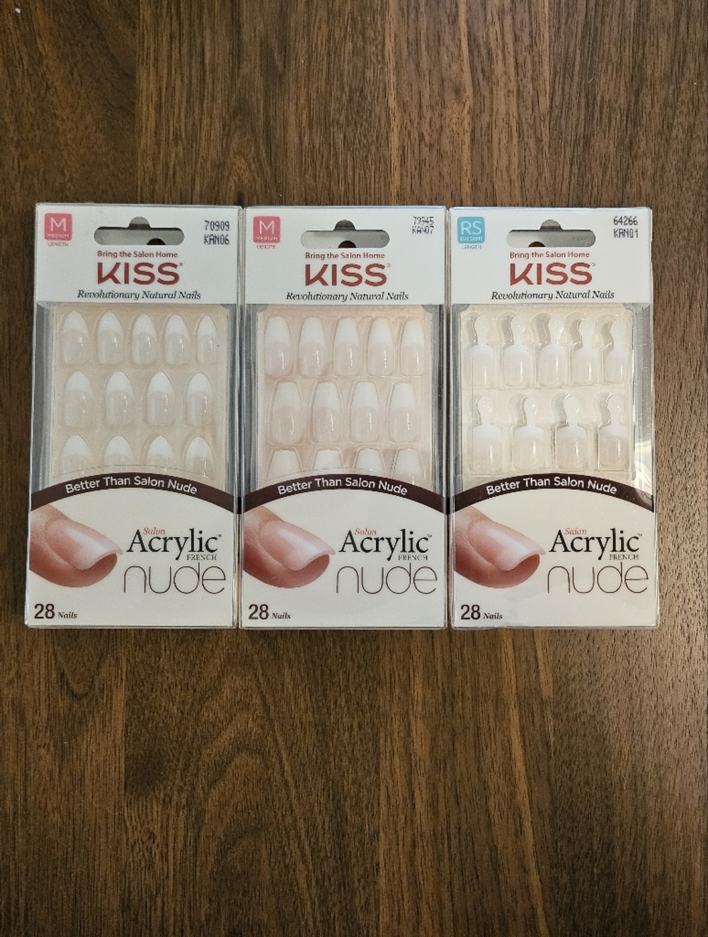 3 Press On Nail Sets - Kiss French Nude